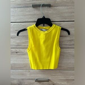 Yellow sleeveless tank top size S Zara NWT